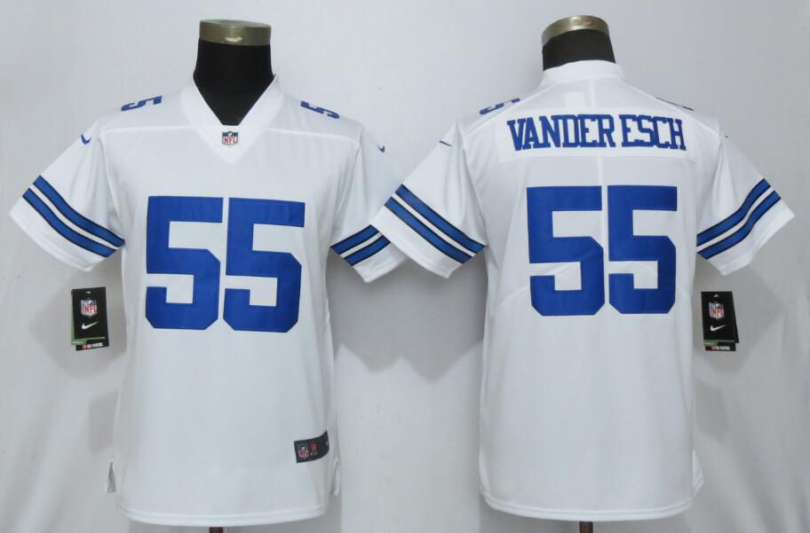 Women Dallas cowboys #55 Vander esch White Nike Vapor Untouchable Player NFL Jerseys->women nfl jersey->Women Jersey